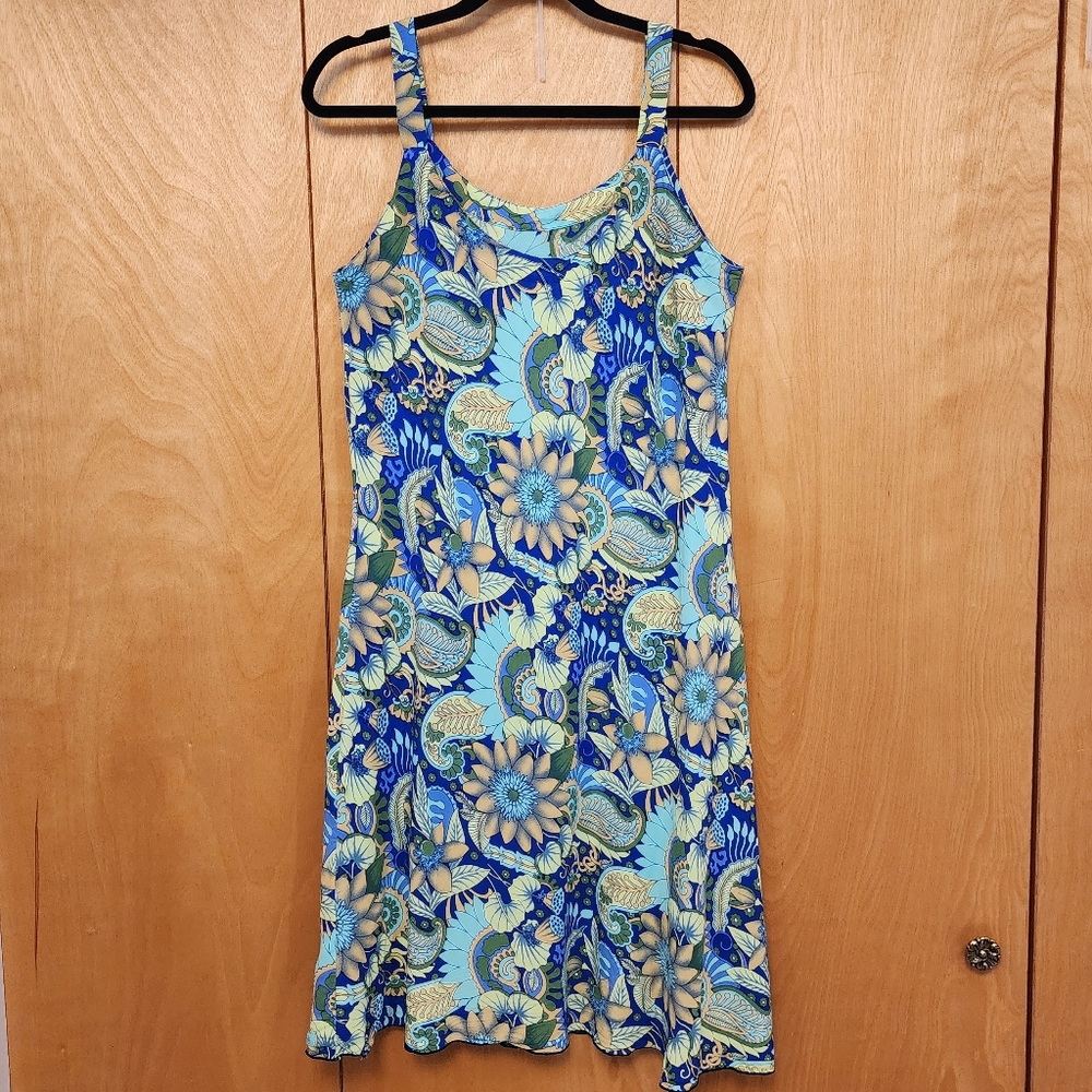 Rainbow Jo Indonesian sundress green blue orange size large